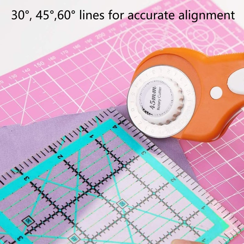 ZICALSO Quilting Rulers,Quilting Templates Square Ruler (3.5"X3.5", 5"X5", 6.5"X6.5", 10.5"X10.5"),Quilting Rulers Acrylic Rulers Fabric Cutting Ruler with Non-Slip Rings for Quilting and Sewing - Image 4